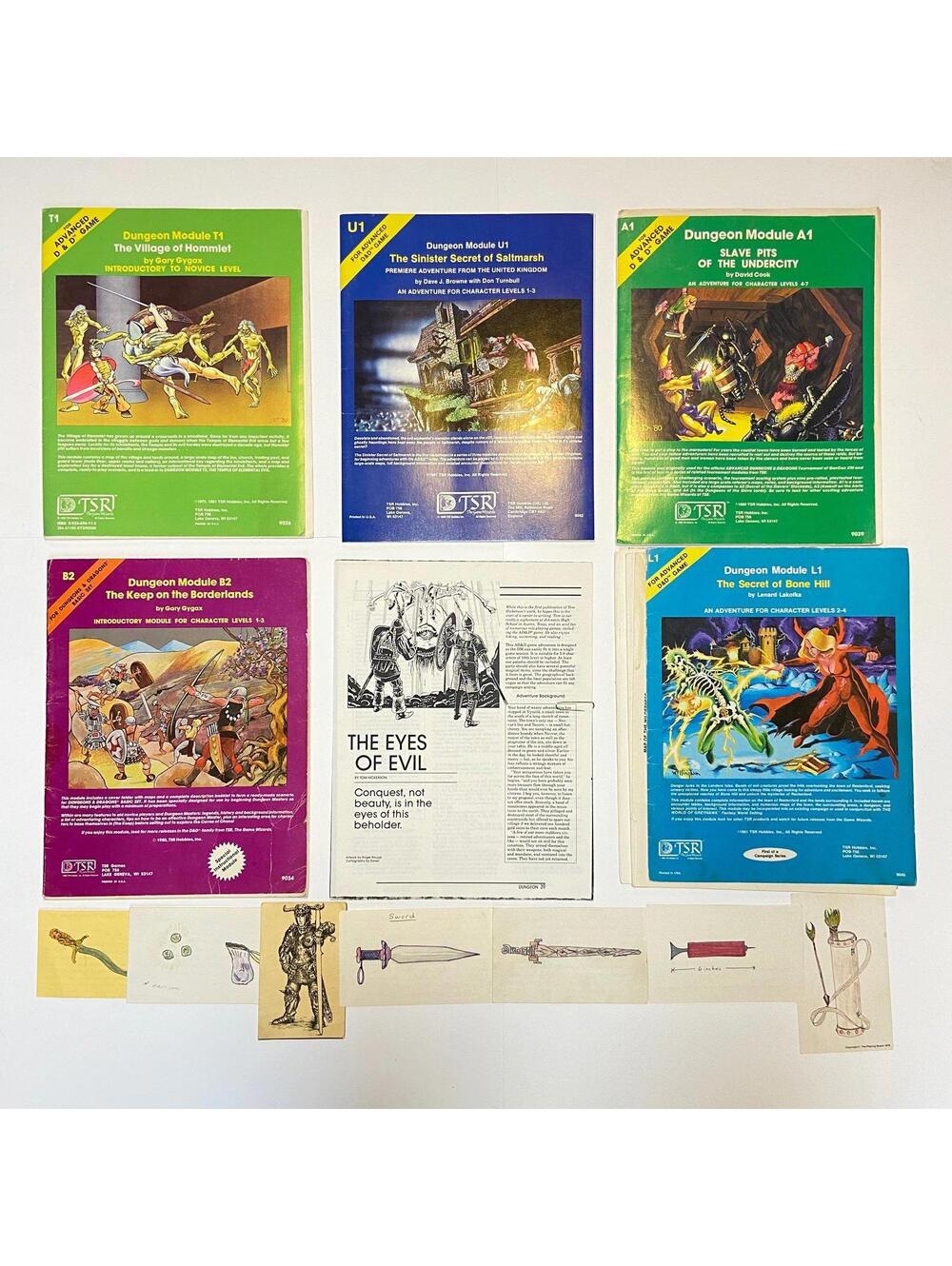 1980s TSR Advanced Dungeons & Dragons Module Lot Of 5 + Extras - READ DESC.